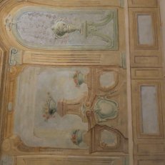 15. Duchcov zámek 2013-2014, menší salonek. Detail stěny po restaurování